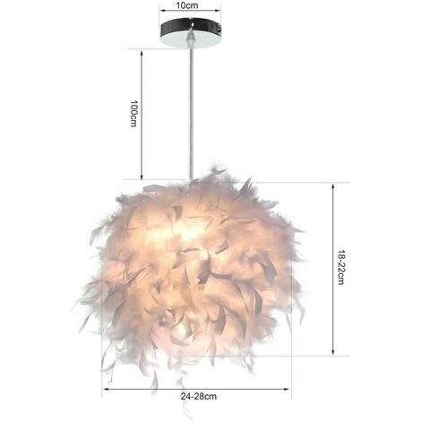 Suspension plume luminaire blanc moderne lustre abat-jour 30cm pour salons chambres d'enfants ampoule non incluse
