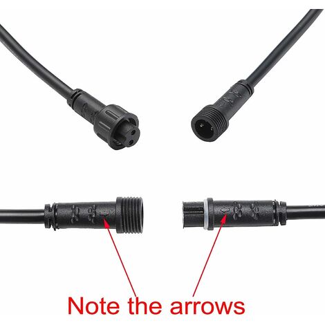 5 pièces 3M 2Pin Câble d'extension IP67 étanche pour les lumières de couleur unique LED