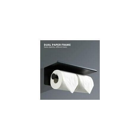 Support de papier toilette noir pour 2 rouleaux avec double