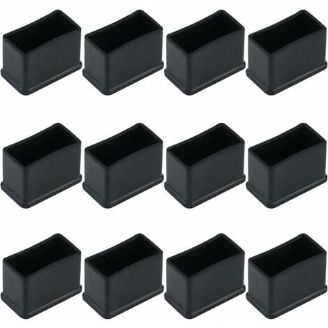 Lot de 10 embouts ovales avec patin épais 40x20 mm noir