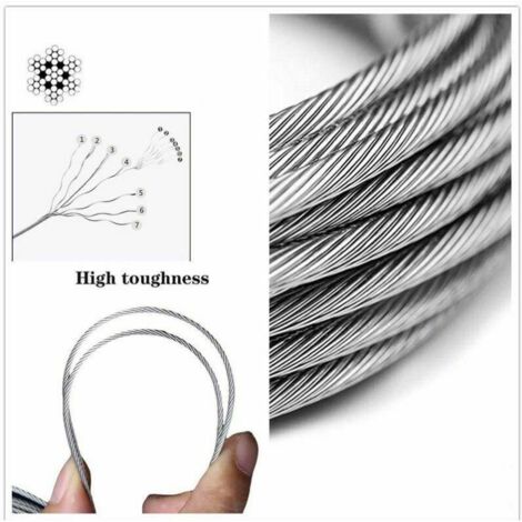 DTVEW Grille Métallique Maille Toile INOX, 304 Filet De Corde En Acier Inoxydable, 10cm/2mm