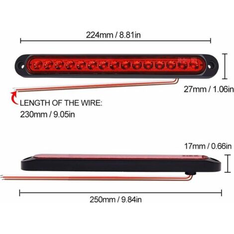 Troisième feu stop universel 12V 28 leds Troisième feu stop universel 12V 28 leds