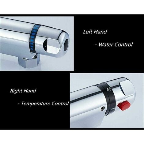 LaBlanc - Mitigeur douche thermostatique chromé et moderne,Anti-brûlure,Robinet de douche thermostatique,Pomme de douche apparente avec bec de remplissage pour baignoire 285cm (Argent)
