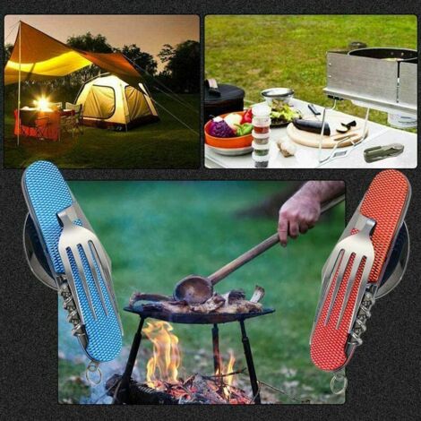 Set Couverts Pliables OUDQFCJ – Cuillère Et Fourchette Inox Pour Voyage, Camping, Pique-nique Et Outdoor