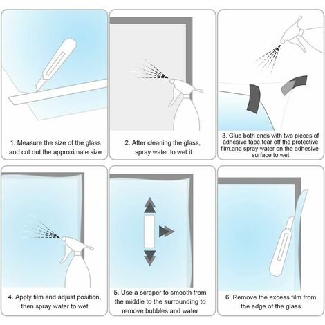 Film Miroir, Auto Adhésif Film Anti Regard Film Miroir Film de Protection Solaire Film Miroir Fenêtre sans Tain, Film Miroir Fenêtre Anti UV Anti Chaleur pour Fenêtre Maison (50X200cm)
