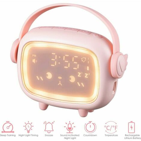 Woukksy Reveil Enfant, Licorne Réveil Lumineux Rechargeable, Réglable 3  Couleurs Silicone Veilleuse Bébé avec Reveil, Cadeau Anniversaire de Noel  pour Garcon, Bebe et Fille (Mauve) : : Luminaires et Éclairage