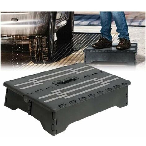 Escabeau Pliant Portable - Marchepied Antidérapant - Support 300 Lbs - Pour Cuisine, Salle De Bain, Voiture