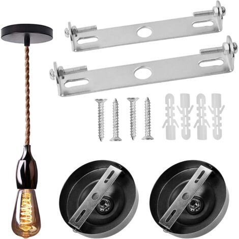 LaBlanc - 4 Pièces Support de Fixation Plafonnier 90mm/105mm Luminaires Support de Plaque de Plafond Plaques de Lampe de Plafond pour Plafonnier de Bureau à Domicile