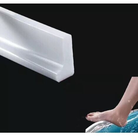 Barrière de seuil de douche 100 cm en silicone flexible noir/blanc