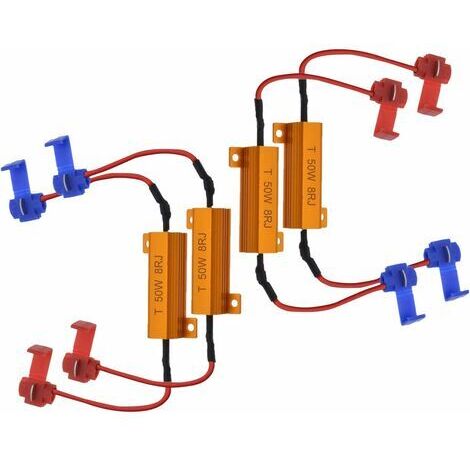 PATIKIL Lot de 4 résistances de boîtier en aluminium 50 W 1 Ohm, boîtier en aluminium, résistances bobinées, résistance à vis, doré