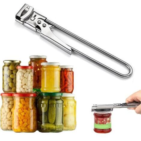 Ouvre-bocal Réglable En Acier Inox - Pour Mains Faibles, Arthrite, Seniors - Ajustable De 1 à 10 Cm - 5