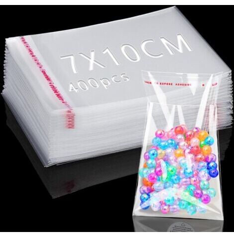 400 Sachets Plastiques Transparents OPP 10x15 Cm + 700 Liens Torsadés - Pour Emballage Bonbons, Mariage, Cadeaux - 5