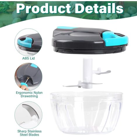 Hachoir à Fil 3 Lames Easy Make - Pour Légumes, Herbes, Fruits - Pratique Et Rapide