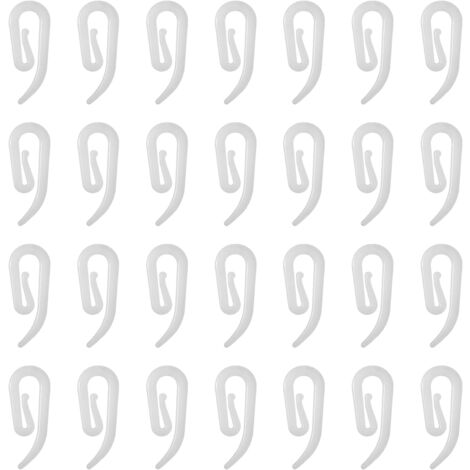 Lot De 24 Crochets De Rideau De Douche Noirs En Plastique Pour Tringle à Rideau De Douche De Type C