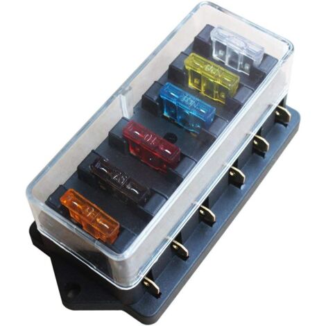 Boîte à Fusibles 6 Voies Avec Indicateur LED | 12V-24V, Max 30A/voie | Pour Voiture, Bateau, Camping-car | Étanche