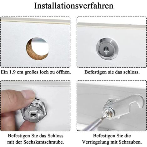 Serrure De Boîte Aux Lettres 30 Mm, Serrure D'armoire, Serrure De Placard Avec Clé, Serrure