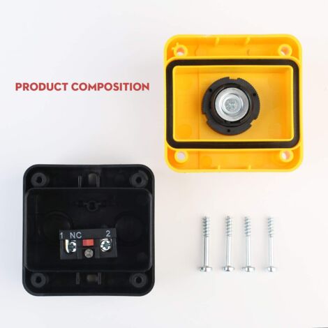 Interrupteur D'arrêt D'urgence 660V 10A Bouton Champignon Rouge - 22mm NC, étanche, Pour Industrie Et Automatismes