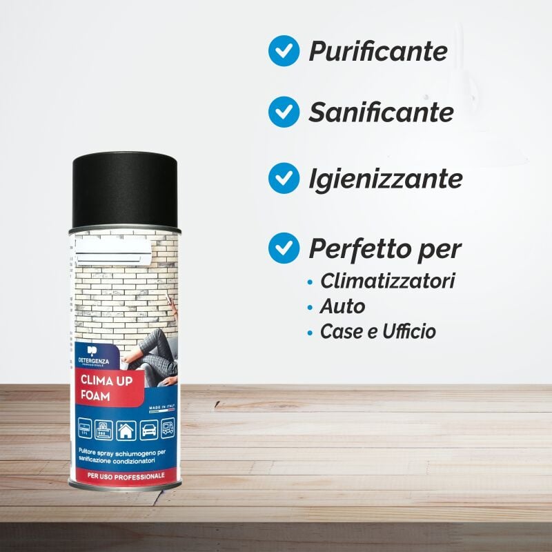 Pulitore spray schiumogeno per sanificazione condizionatori clima up foam -  pz. 1 da 400 ml