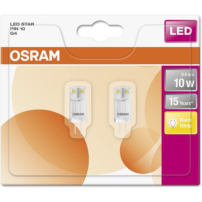 Osram Star Pin G4 Anschluss 0,9W Warmweiß 2700K 12V