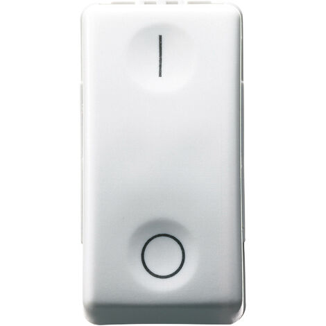 Gewiss GW20503 Zweipoliger Schalter 250V AC 16AX Neutral Symbol 0/I 1 Modul System Weiß