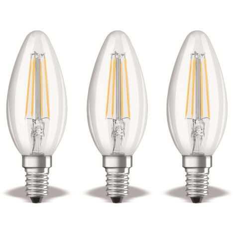 Osram LED-Kerzenbirnen 4W Form E14 Natürliches Licht 4000K Packung mit 3