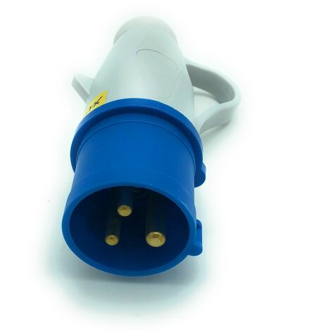 Zenitech Ringstecker 1 Buchse 16A 2P+E – Grau, Mit Kindersicherung, Für Stromkabel Bis 3G1,5 Mm²