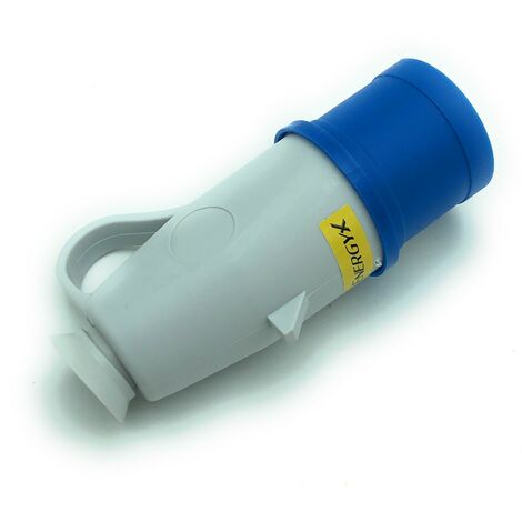 Zenitech Ringstecker 1 Buchse 16A 2P+E – Grau, Mit Kindersicherung, Für Stromkabel Bis 3G1,5 Mm²