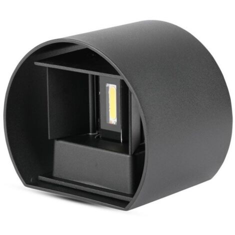 V-TAC VT-756 3000K 6W IP65 abgerundete doppelte Led COB Wandlampe schwarz