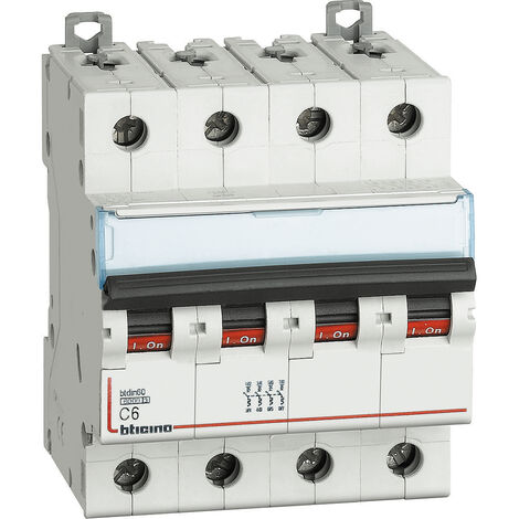 BTicino FN84C6 Modularer thermisch-magnetischer Schutzschalter BTDIN60 4P 6A C-Kurve (1/4)