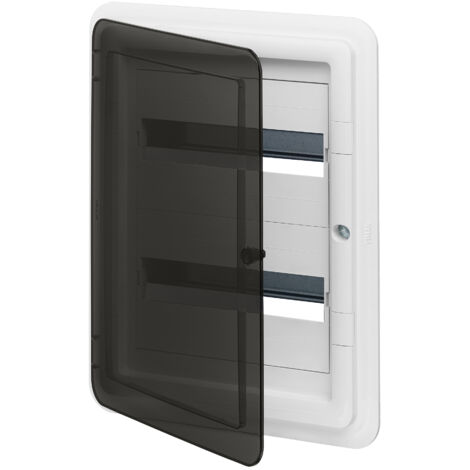 Ästhetische Unterputz-Schalttafel 24M, komplett mit DIN-Schiene, schwarz getönt, Vimar V53124 (1/4)