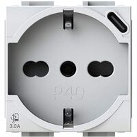 4BOX P40 USB 3.0 Schuko Steckdose mit USB-C Kompatibel mit Bticino LivingLight Weiß