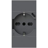 4BOX P40 USB 3.0 Schuko-Steckdose mit USB-C kompatibel mit Bticino LivingNow Schwarz