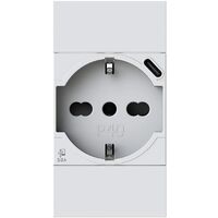 4BOX P40 USB 3.0 Schuko Steckdose mit USB-C Kompatibel mit Bticino LivingNow Weiß