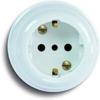 Fanton 16A Deutsche Schuko-Keramik-Wandsteckdose Weiß 84011