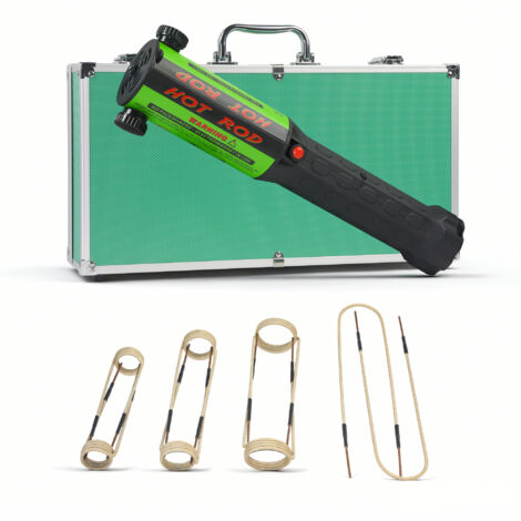 Kit de chauffage par induction SOLARY 1100W 220V, outil magnétique de retrait de boulons vert avec 8 bobines, mallette en aluminium verte pour vis et écrous rouillés (1/5)