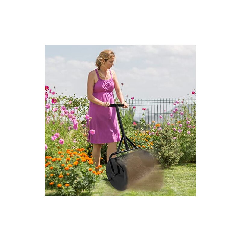 Tamis Jardin Manuel NAIZY 40cm - Acier Qualité Supérieure - Poignée Rotative - Pour Terre, Sable, Compost
