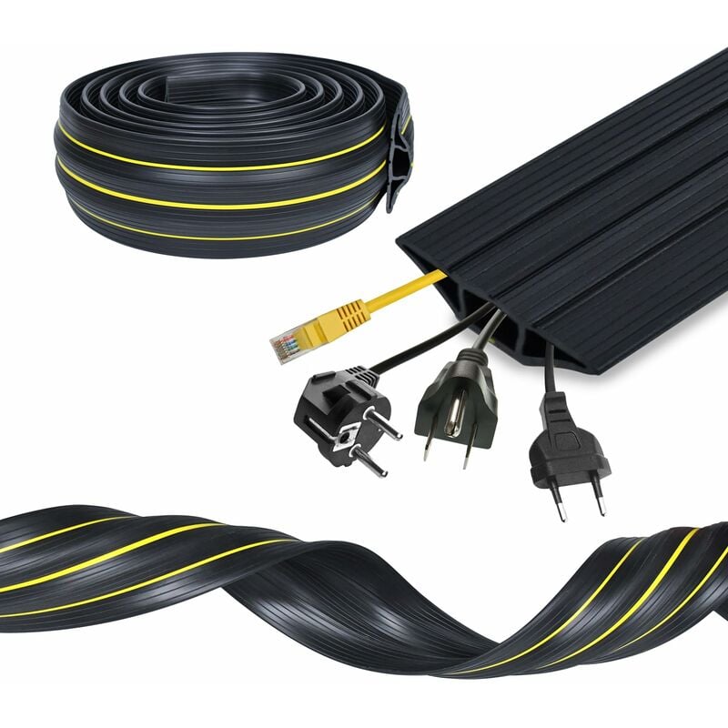 1M Protège-câble de sol, Passe Câble sol Souple, Gestion des Câbles  Adhésifs, Protection de câble au sol Pour protéger les câbles et éviter les