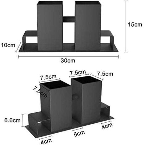 4 Aides à L'empilage Bois Relaxdays - Range-bûches Métal Noir - Construction Facile - Pour Intérieur/extérieur