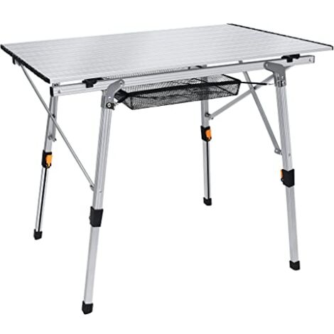 Table Pliante Camping Aluminium 90x60x70 Cm - Portable, Réglable - Pour Jardin, BBQ, Extérieur