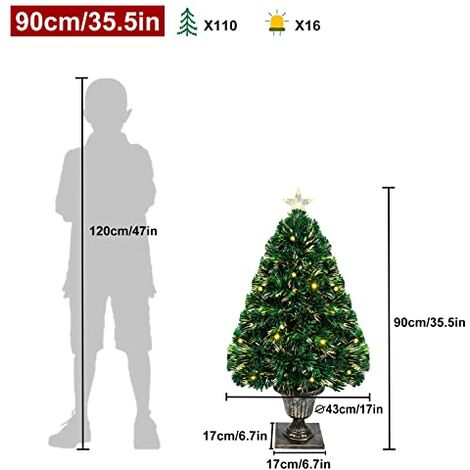 The Living Store Saule Lumineux - Sapin de Noël Artificiel 120 cm - LED 120  - Wit - Blauw