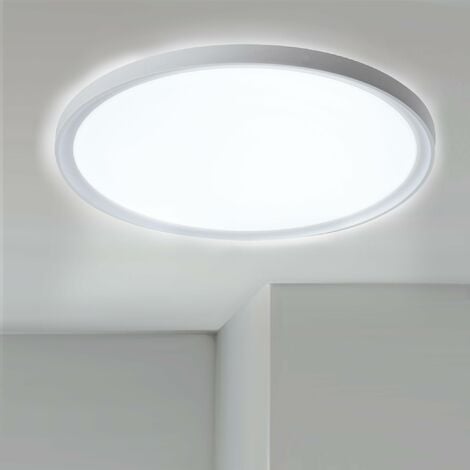 Plafonnier LED design 4 cercles argenté - Olava