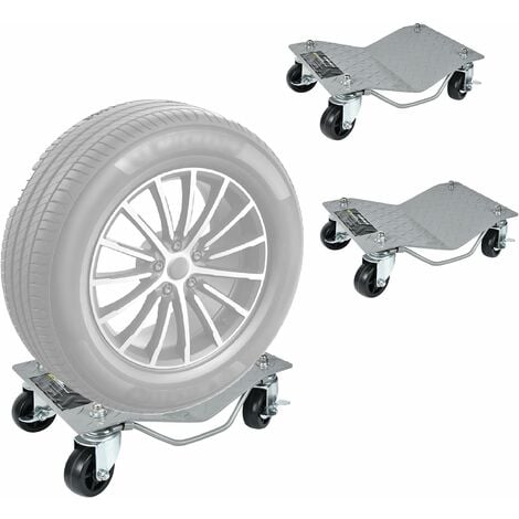 Aide à la manœuvre moto, rouleau multi transport voiture, lot de 2, capacité de charge jusqu'à 1100 lbs/pièce, rouleau de manœuvre, cric de manœuvre, cric avec rouleaux en acier, pour voitures, camion