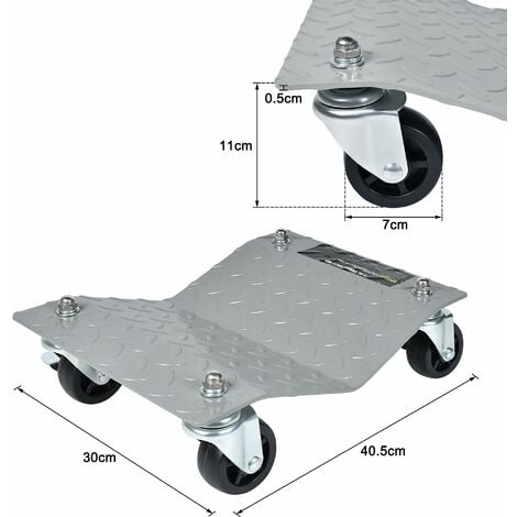 Aide à la manœuvre moto, rouleau multi transport voiture, lot de 2, capacité de charge jusqu'à 1100 lbs/pièce, rouleau de manœuvre, cric de manœuvre, cric avec rouleaux en acier, pour voitures, camion
