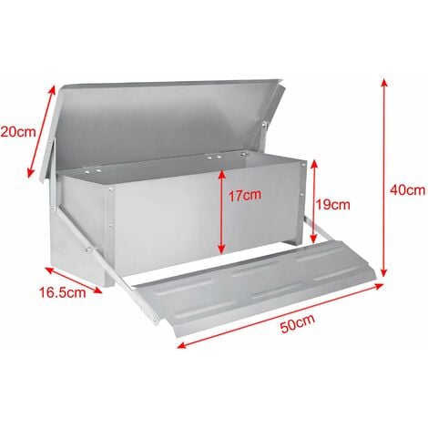 Mangeoire Poulet Mangeoire Automatique Capacité 10KG Mangeoire à Poulet en Alliage d'aluminium avec Mangeoire à Volaille à Pédale Automatique pour Volaille NAIZY