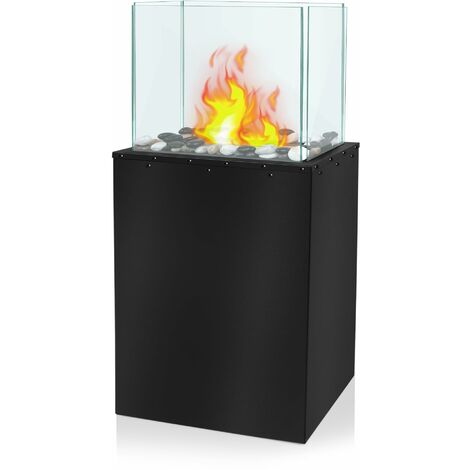 Cheminée De Table à Bioéthanol - Portable, Sans Fumée - Verre Inclus - Décoration Chaleureuse