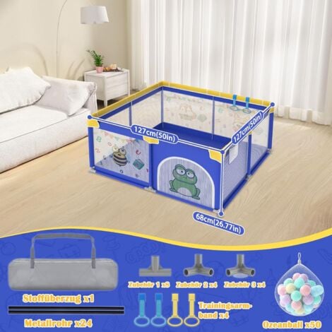 Parc Pliable Pour Bébé 6 à 36 Mois 16 Panneaux Modulable Aire D'activités