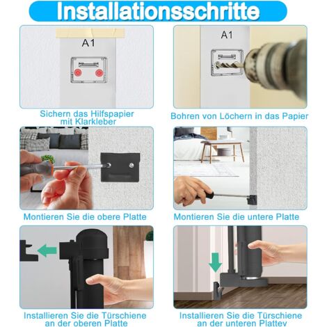 Barrière De Sécurité Rétractable 0-180 Cm - Pour Enfants Et Chiens, Enroulable, Installation Adhésive Ou Vis | Nylon Résistant