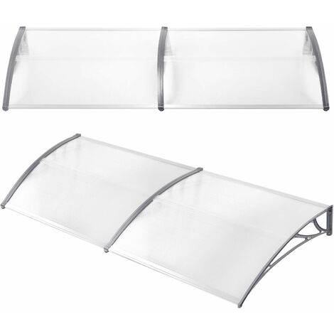 Auvent de terrasse pour porte et fenêtre en polycarbonate résistant à la pluie et aux UV - Abri de porte transparent marquise - 80 x 460 cm - Protection durable pour espaces extérieurs Auvent de terrasse pour porte et fenêtre en polycarbonate résistant à la pluie et aux UV - Abri de porte transparent marquise - 80 x 460 cm - Protection durable pour espaces extérieurs