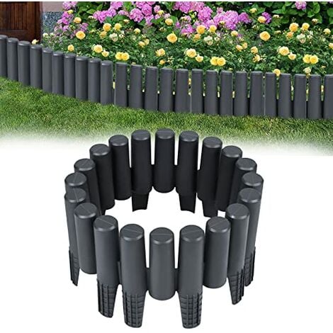 Outsunny Lot de 4 clôtures de jardin décoratives en métal noir avec  ornements - 252 x 62 cm noir