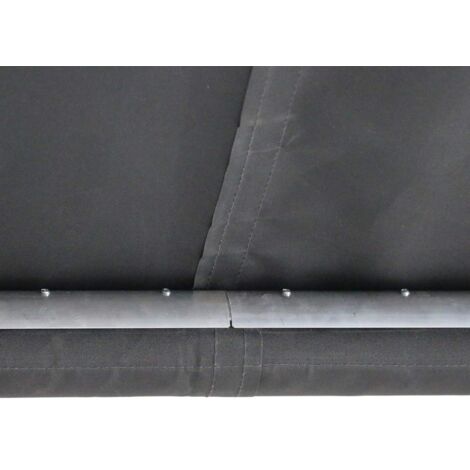 Store Banne à Bras Articulé 3,6x3m Protection Solaire pour Balcon en Aluminium avec Toile en Polyester Imperméable, Store à Pince Anti-UV, Écran de Protection Gris Foncé NAIZY